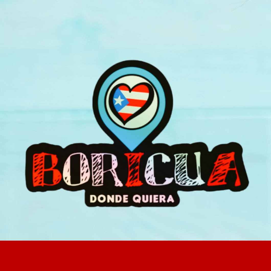 Sticker Boricua Donde quiera corazón